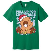 Christmas Capybara Pull Up Premium T-Shirt