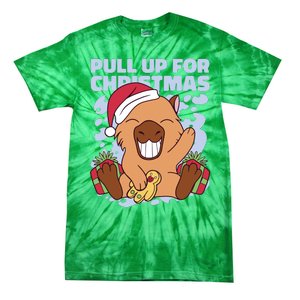 Christmas Capybara Pull Up Tie-Dye T-Shirt