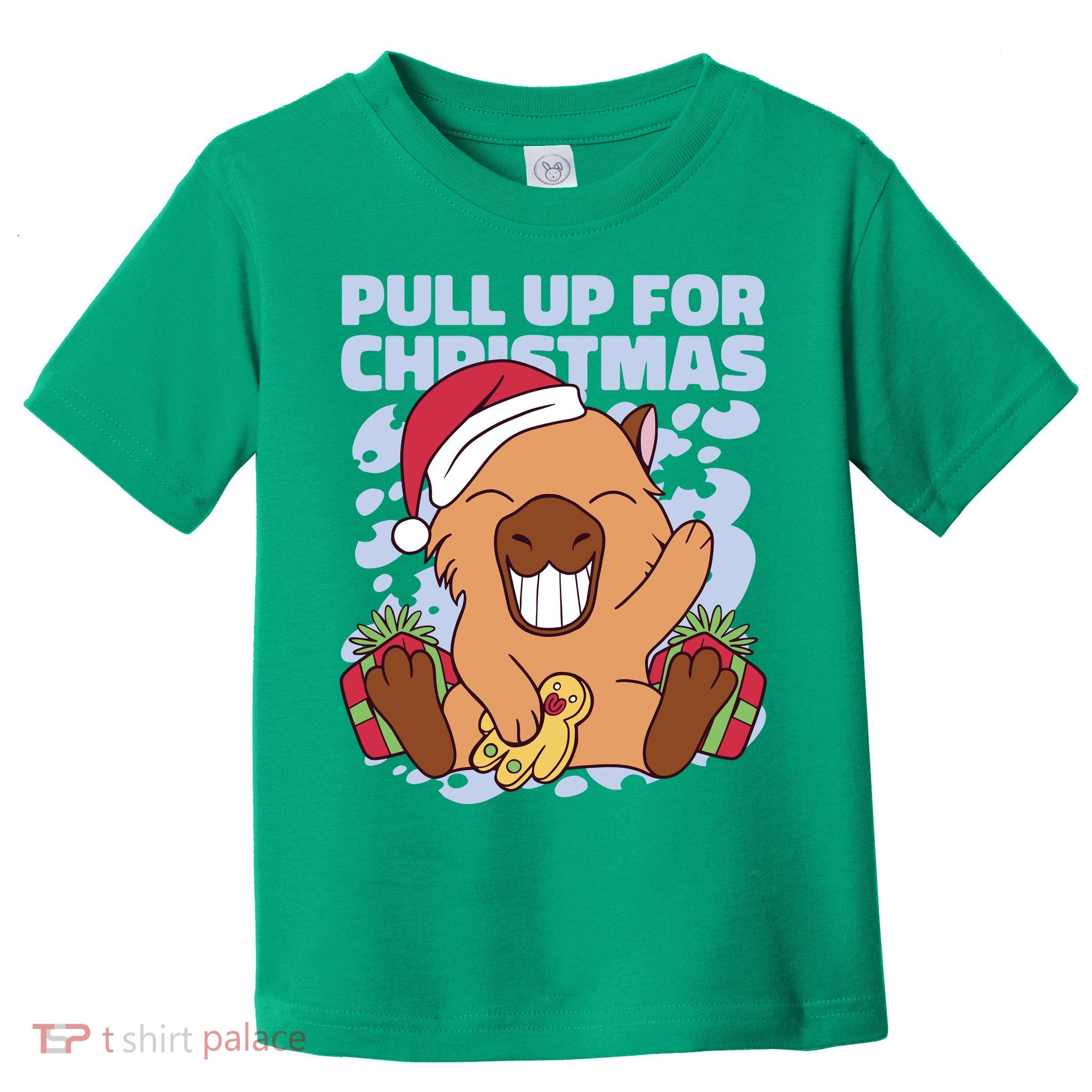 Christmas Capybara Pull Up Toddler T-Shirt