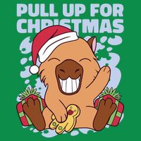 Christmas Capybara Pull Up Women's V-Neck T-Shirt