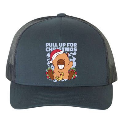 Christmas Capybara Pull Up Yupoong Adult 5-Panel Trucker Hat