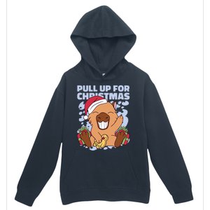 Christmas Capybara Pull Up Urban Pullover Hoodie