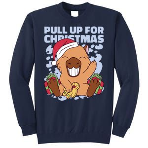 Christmas Capybara Pull Up Tall Sweatshirt