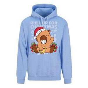 Christmas Capybara Pull Up Unisex Surf Hoodie