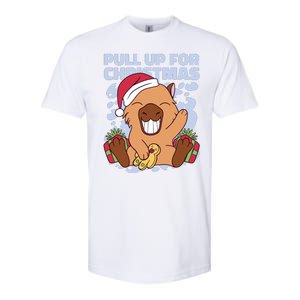 Christmas Capybara Pull Up Softstyle CVC T-Shirt