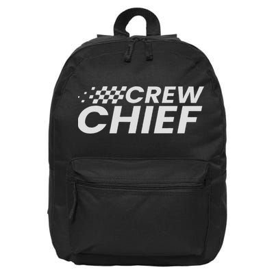 Crew Chief Pit Crew Racing Team Racer Car 16 in Basic Backpack