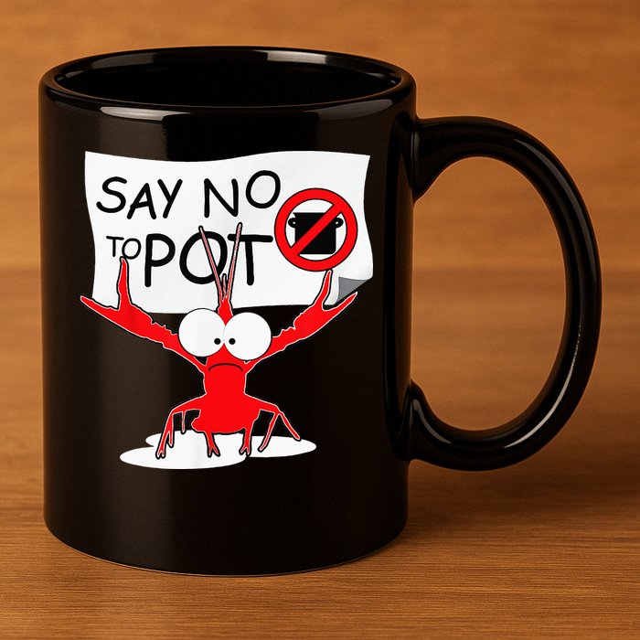 CFunny Crawfish Pun Say No To Pot Lobster Festival 11oz C Handle Ceramic Mug