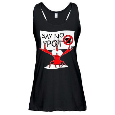 CFunny Crawfish Pun Say No To Pot Lobster Festival Ladies Essential Flowy Tank