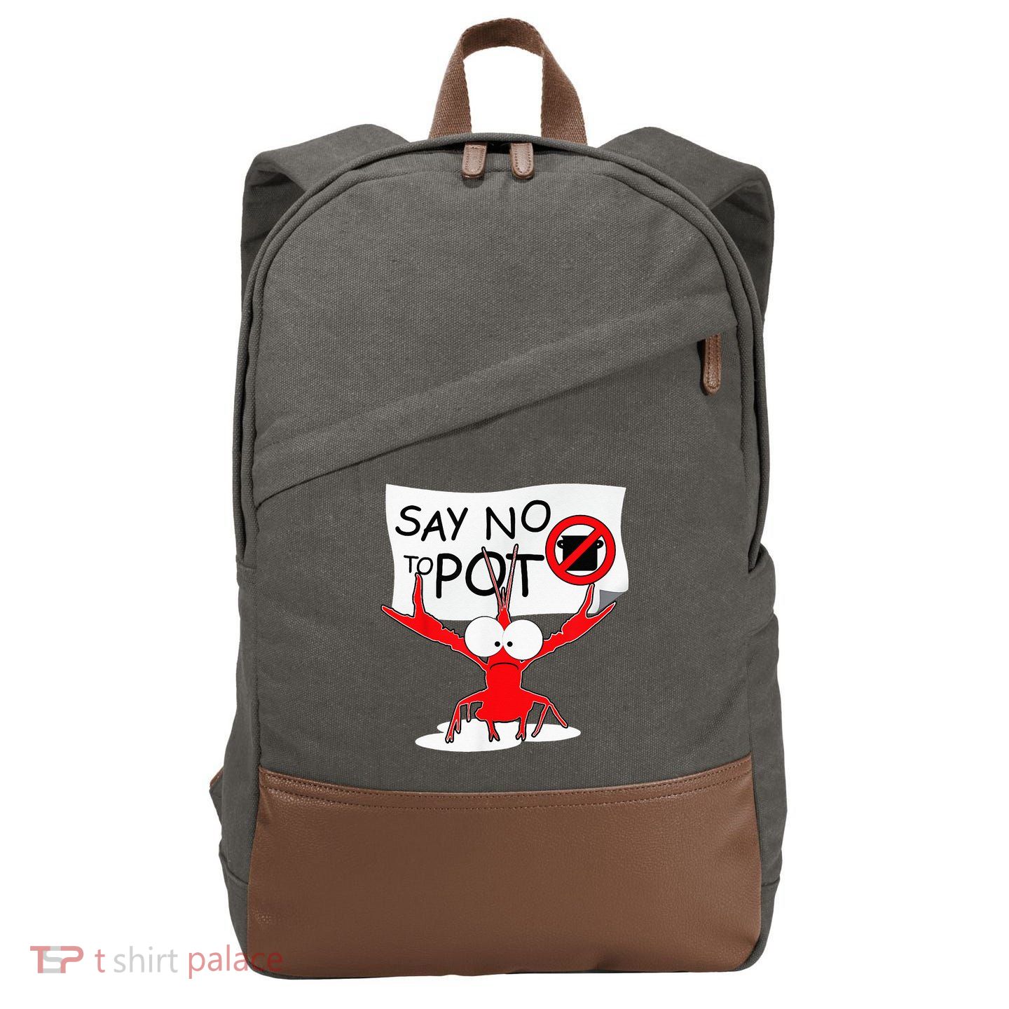 CFunny Crawfish Pun Say No To Pot Lobster Festival Cotton Canvas Backpack