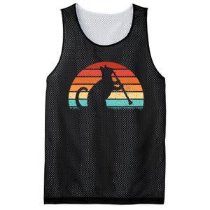 Clarinet Cat Player Retro Clarinetist Music Lover Mesh Reversible Basketball Jersey Tank