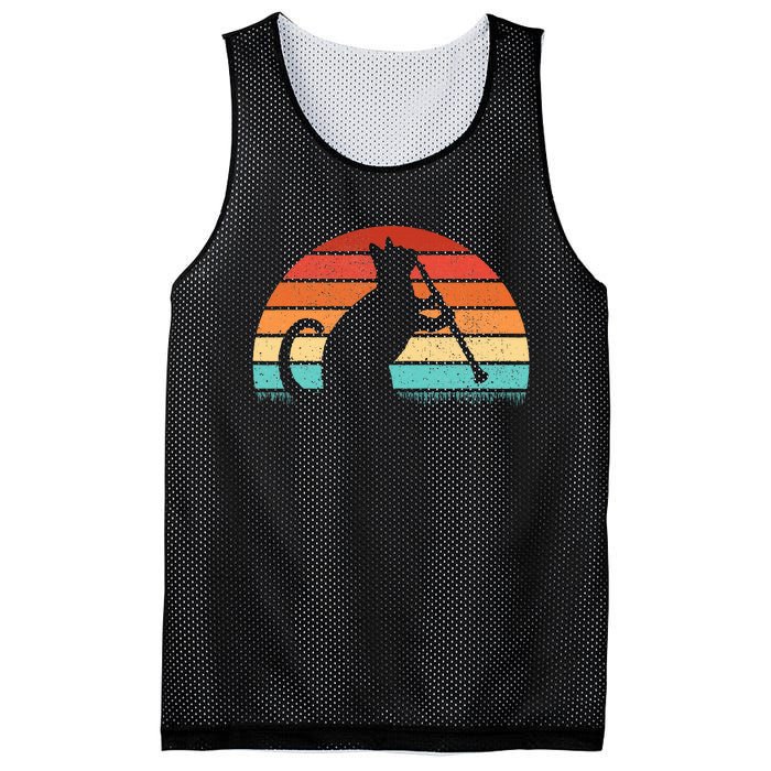 Clarinet Cat Player Retro Clarinetist Music Lover Mesh Reversible Basketball Jersey Tank