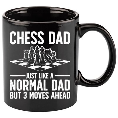 Cool Chess Player Art For Dad Knight Chess Lovers Pieces 11oz C Handle Ceramic Mug