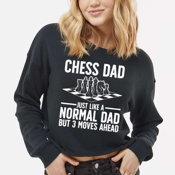 Cool Chess Player Art For Dad Knight Chess Lovers Pieces Cropped Pullover Crew