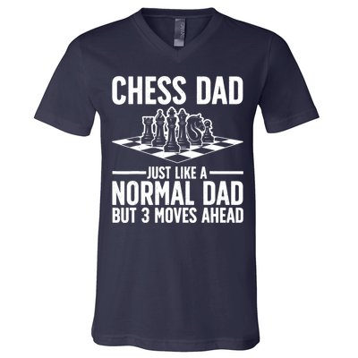 Cool Chess Player Art For Dad Knight Chess Lovers Pieces V-Neck T-Shirt