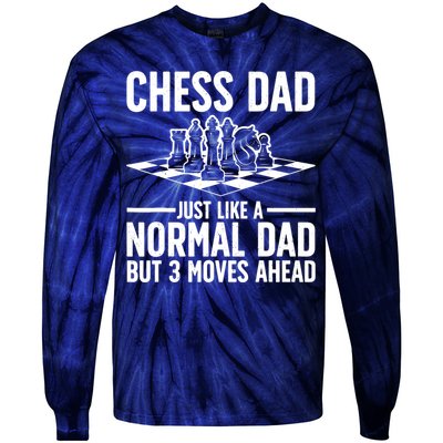 Cool Chess Player Art For Dad Knight Chess Lovers Pieces Tie-Dye Long Sleeve Shirt