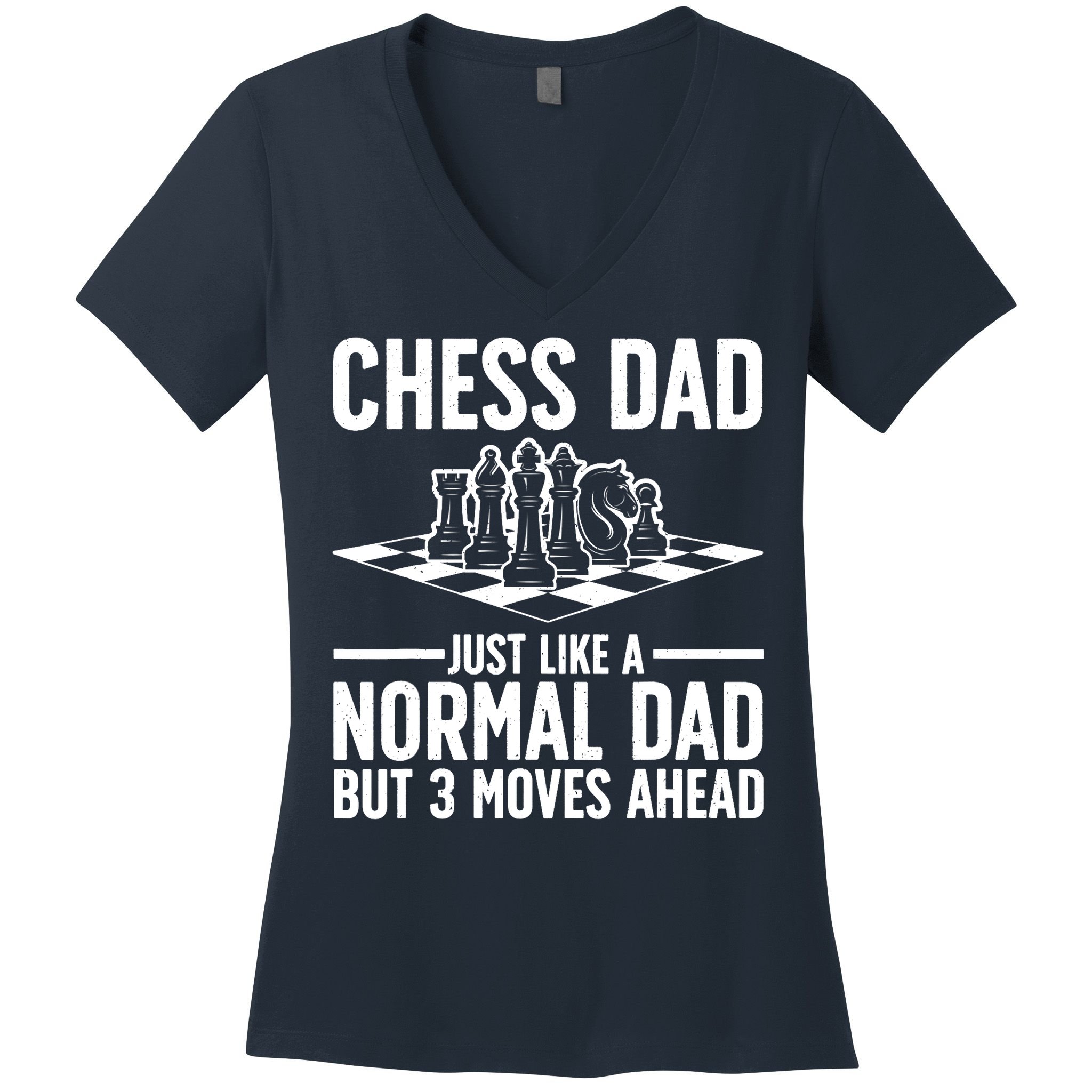 Cool Chess Player Art For Dad Knight Chess Lovers Pieces Women's V-Neck T-Shirt