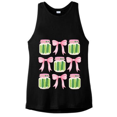 Coquette Canned Pickle Bows With Cute Pickle Jarx Ladies PosiCharge Tri-Blend Wicking Tank