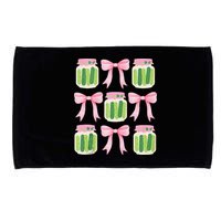 Coquette Canned Pickle Bows With Cute Pickle Jarx Microfiber Hand Towel
