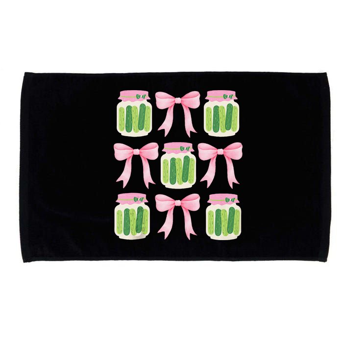 Coquette Canned Pickle Bows With Cute Pickle Jarx Microfiber Hand Towel