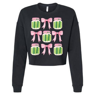 Coquette Canned Pickle Bows With Cute Pickle Jarx Cropped Pullover Crew