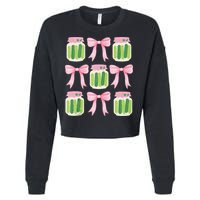 Coquette Canned Pickle Bows With Cute Pickle Jarx Cropped Pullover Crew