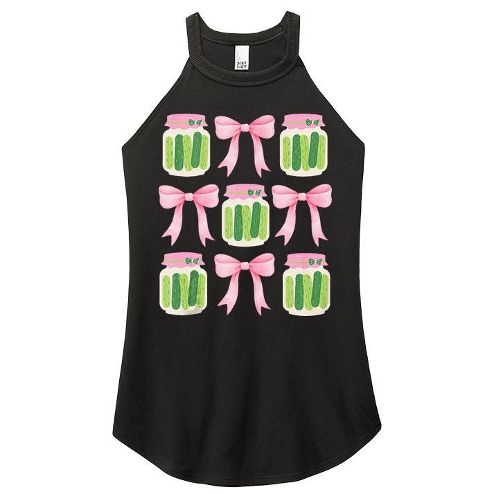 Coquette Canned Pickle Bows With Cute Pickle Jarx Women's Perfect Tri Rocker Tank