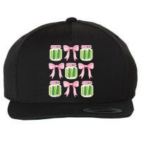 Coquette Canned Pickle Bows With Cute Pickle Jarx Wool Snapback Cap