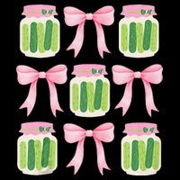 Coquette Canned Pickle Bows With Cute Pickle Jarx Wool Snapback Cap