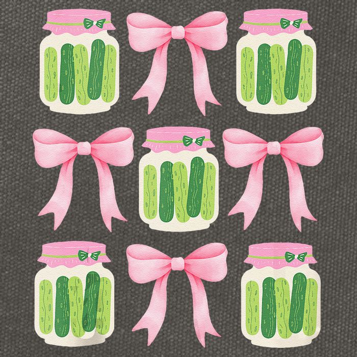 Coquette Canned Pickle Bows With Cute Pickle Jarx Cotton Canvas Backpack
