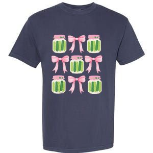 Coquette Canned Pickle Bows With Cute Pickle Jarx Garment-Dyed Heavyweight T-Shirt