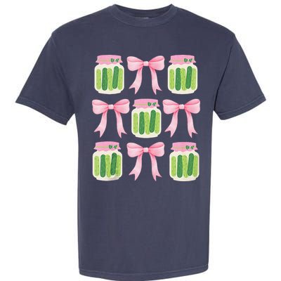 Coquette Canned Pickle Bows With Cute Pickle Jarx Garment-Dyed Heavyweight T-Shirt
