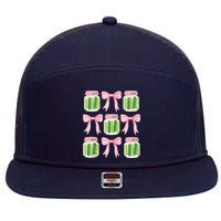 Coquette Canned Pickle Bows With Cute Pickle Jarx 7 Panel Mesh Trucker Snapback Hat