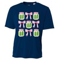 Coquette Canned Pickle Bows With Cute Pickle Jarx Cooling Performance Crew T-Shirt