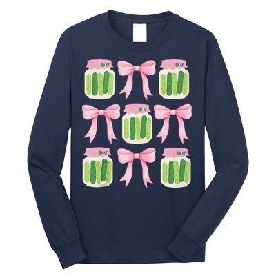 Coquette Canned Pickle Bows With Cute Pickle Jarx Long Sleeve Shirt