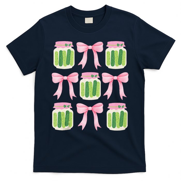 Coquette Canned Pickle Bows With Cute Pickle Jarx T-Shirt
