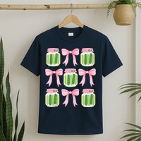 Coquette Canned Pickle Bows With Cute Pickle Jarx T-Shirt
