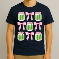 Coquette Canned Pickle Bows With Cute Pickle Jarx T-Shirt