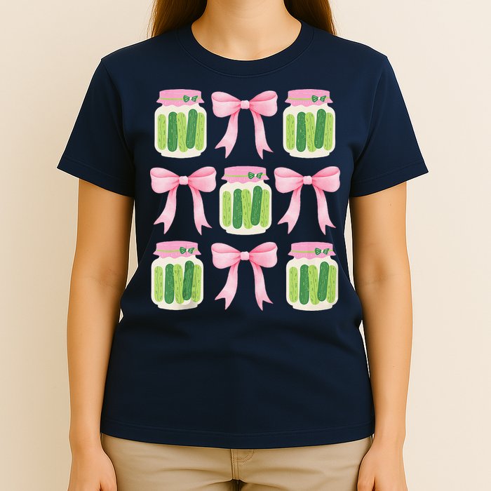 Coquette Canned Pickle Bows With Cute Pickle Jarx T-Shirt