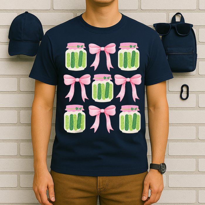 Coquette Canned Pickle Bows With Cute Pickle Jarx T-Shirt