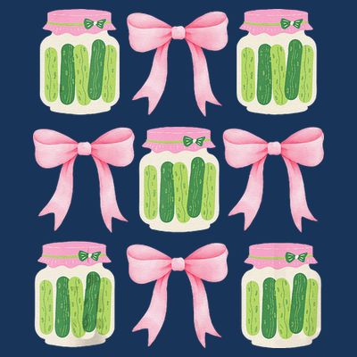 Coquette Canned Pickle Bows With Cute Pickle Jarx T-Shirt