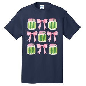 Coquette Canned Pickle Bows With Cute Pickle Jarx Tall T-Shirt