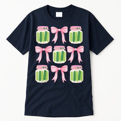 Coquette Canned Pickle Bows With Cute Pickle Jarx Tall T-Shirt