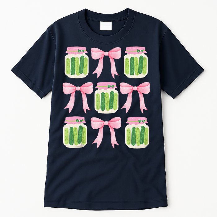 Coquette Canned Pickle Bows With Cute Pickle Jarx Tall T-Shirt