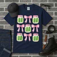 Coquette Canned Pickle Bows With Cute Pickle Jarx Tall T-Shirt