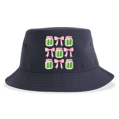 Coquette Canned Pickle Bows With Cute Pickle Jarx Sustainable Bucket Hat