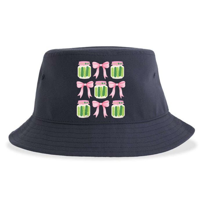 Coquette Canned Pickle Bows With Cute Pickle Jarx Sustainable Bucket Hat