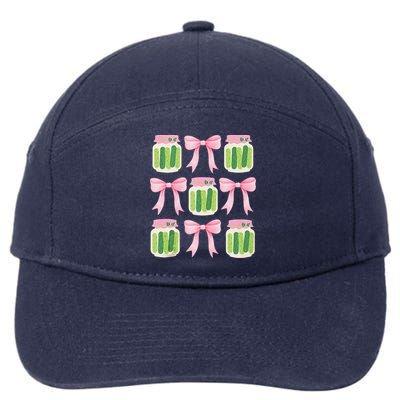 Coquette Canned Pickle Bows With Cute Pickle Jarx 7-Panel Snapback Hat
