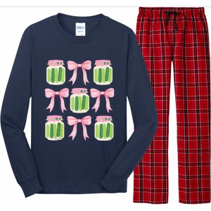 Coquette Canned Pickle Bows With Cute Pickle Jarx Long Sleeve Pajama Set