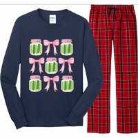 Coquette Canned Pickle Bows With Cute Pickle Jarx Long Sleeve Pajama Set