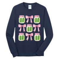 Coquette Canned Pickle Bows With Cute Pickle Jarx Tall Long Sleeve T-Shirt